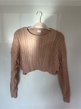Altar'd State Cable Knit Crew Neck Sweater